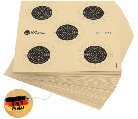 OpTacs Luftgewehrscheibe 14 x 14 cm mit 5 Spiegeln - 250 Stück