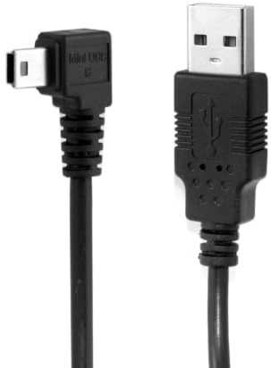 chenyang Câble mini USB USB 2.0 vers Mini USB-B 5 broches, câble d'extension de données coudé à gauche à 90 degrés 5.0M