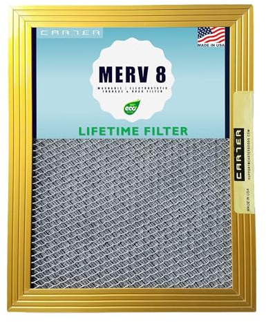 CARTER | Gold | MERV 8 | HVAC & Furnace Filter | Washable Electrostatic ((18x20x1))