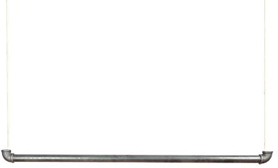 1x Natural Goods Berlin Hängegarderobe Pipe GARD Swing | frei hängende Industrial Vintage Kleiderstange Deckenmontage am 5m Seil höhenverstellbar | Wasserrohre Fitting | DIY (90cm, weißes Seil)