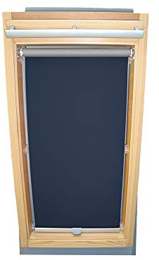 Rollo für VELUX Dachfenster THERMO Alu-Rückseite Dachfensterrollo für TYP VL Y/VU Y/VKU - Y45 - Farbe Blau - mit Haltekrallen