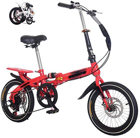 STRTG ultraleichte tragbare Klapprad, Unisex Faltbares Fahrrad +leicht und robust Folding Bike, Quick-Fold-System, Klappfahrrad,16 * 20 Zoll Verschiebung Freizeit Fahrrad