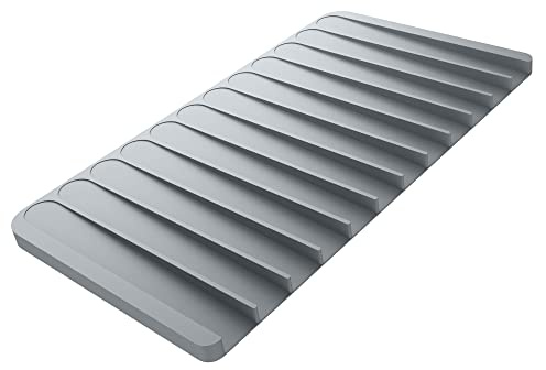 Kraus Self-Draining Silicone Dish Drying Mat or Trivet for Kitchen Counter in Light Grey, KDM-10LG