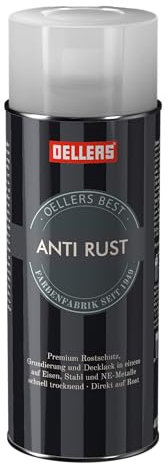 OELLERS Anti-Rust Metall-Schutzlack Sprühlack, 3 in 1, 400 ml, RAL 7001 Silbergrau, Rostschutz, Grundierung und Decklack, Eisen, Stahl und Zink