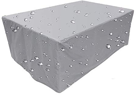 Abdeckung für Gartenmöbel Körpergröße ≤100cmAbdeckhaube für Gartenmöbel und für rechteckige Sitzgarnituren,Regenschutz und Staubfest Anti-UV,Schwerlast 300D Oxford(80x80x90-Silbergrau)