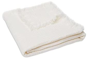 Jollein 521-557-66041 Kinderdecke Muslin Fringe Ivory (120x120 cm)