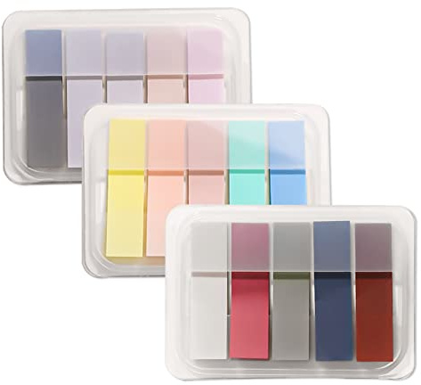 15 Colors Sticky Notes Tabs Pastel, File Tabs Flags Colored Page Markers Pop-up, Adhesive Index Tabs Stickers, Writable Book Tabs for Annotating Books, Notebooks, 300Pcs