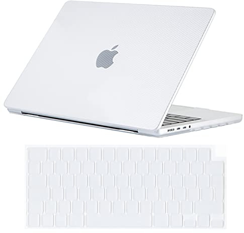 Se7enline Compatible with Best MacBook Pro Case 16 inch 2021 2022 M4 M3 M2 M1 A2485 A2779 A2991 A3403 Matte Laptop Protective Hard Shell Case with Keyboard Cover(EU Layout),Carbon Fiber Transparent | 2 in 1 Matte Hard Shell Laptop Case with Keyboard Cover Anti-Scratch Heat Dissipation Full Port Access Slim Lightweight