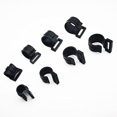 JIUMEI 20 Stück Kunststoff-C-Klemmen für Camping-Markisen-Zeltstangen von 11 mm/17 mm/20 mm/25 mm, schwarzer Clip zur Befestigung der Zeltabdeckung, für Breite des Gurtbandes weniger als 19 mm/21