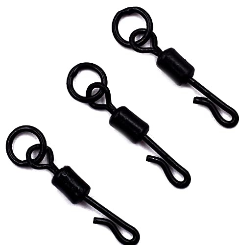 PHECDA PROFLY 50/100pcs Karpfen Angeln Wirbel mit Ring Quick Change Rolling Swivel with Welded Ring