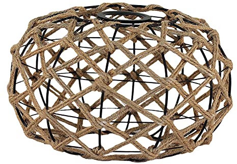 Baoblaze Paper Rope Lampshade Wicker Lamp Shade Ceiling Pendant Light Shade Lamp Shade for Hanging Light, Floor Lamps Pendant Light, Cafe Living Room, C