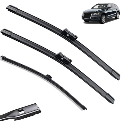 Juego de escobillas limpiaparabrisas delanteras y traseras compatible con Audi Q5 2008-2023, parabrisas, ventana, cepillo para lluvia de coche, 24+20+13
