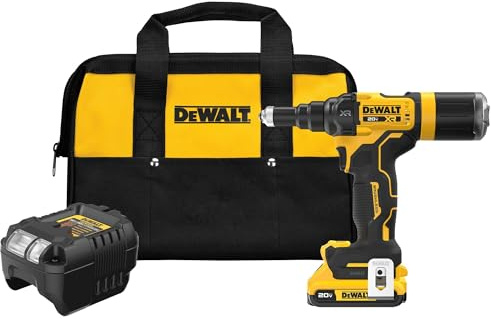 DEWALT - Kit de herramientas de remache inalámbrico sin escobillas de 20 V MAX* XR (DCF403D1)