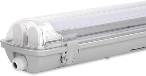 Sonnewelt LED Feuchtraumleuchte 150cm 4000K Neutralweiß 2x 24W Röhre 4800lm IP65 Wasserfest T8 Werkstattlampe Röhrenlampe Komplett Wannenleuchte Leuchte für Garage Keller Büro Warenhaus