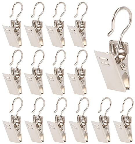 Speesy 50 StüCke Edelstahl Vorhang Clips mit für Vorhang Fotos Dekoration AußEn Draht Halter