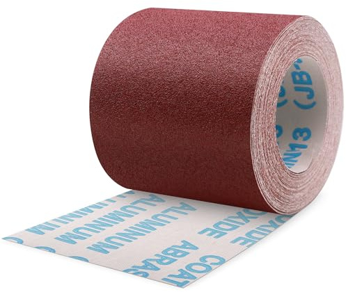 ZEHIQ Schleifpapier Rolle 100mm x 10m 60 Körnung Holz Metall Farbe | Schleifrolle 100mm x 10m, flexible Papierrolle, Rollenformat, zuschneidbar, für Holz Metall Lack Schleifarbeiten