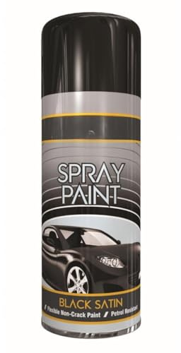 Inspired Essentials - Aerosol Spray Paint 400ml for Cars, Bikes, Vans, Metal, Wood - Professional Quality, Perfect Finish (1, Black Satin)