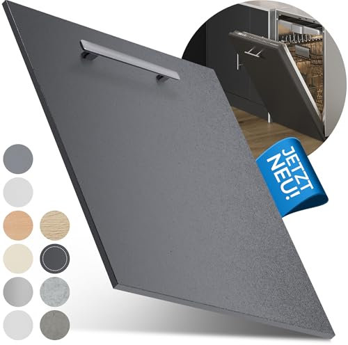 Prima Renovierungs-Systeme Pannello anteriore per lavastoviglie [60 e 45] in 10 colori, per lavastoviglie completamente integrate e parzialmente integrate (nero, 715 x 594 mm)