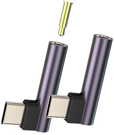 USB C to Aux 3.5mm Headphone Jack Adapter (2Pack)Audio Charger Adaptor for iPhone15 16 Pro for Apple iPad compatible for Samsung DAC Cable Type C Splitter Car Earphone Converter Microphone Dongle Cord