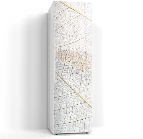 DEQORI Magnetfolie für Kühlschrank 60x200 cm | Motiv Zarte Blattstrukturen | dekorative Magnetmatte Gefrierschrank Schutz | Magnet Deko-Folie selbstklebend, magnetisch & beschreibbar