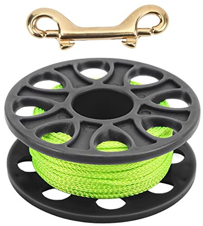 Tauchrolle, Leichte Tauchfingerrolle mit Kupfer Schnappclip, 30 Meter Kabellänge Tauchrollen für Tauchausrüstung, Höhlentauchen, Technische Tauchaktivitäten (Schwarz)