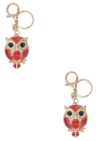 GALPADA 2stücke Owl Rhinestone Schlüsselanhänger Kreatives Handtaschen- Glänzender Für Autoschlüssel Und Taschen Als Für Besondere Anlässe -rot