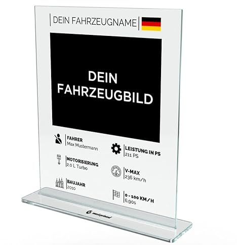 MusicPrinted Quartett - Personalisiertes Acrylglas Geschenk für Motorrad- und Auto-Fans, 20x25 cm