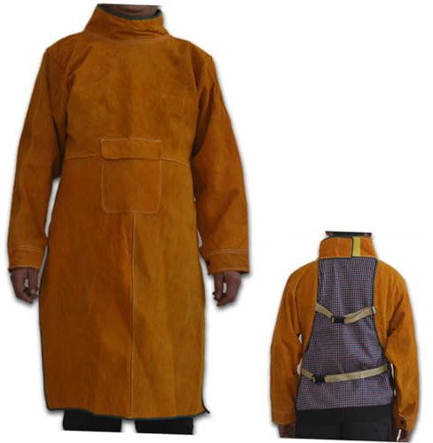 Artibetter Vêtements De Protection Soudage Cuir De Vachette Ignifuge Résistant à L'usure Isolation Thermique Tablier De Protection Pour Soudeurs Usage Industriel
