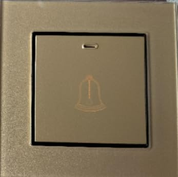 Pulsante Campanello Esterno, 8,6x8,6cm Pulsante Campanello da Esterno da Incasso Impermeabile in Vetro Temperato, 16A 220~250V Interruttore a Pulsante con Viti, Interruttore Campanello (Oro)