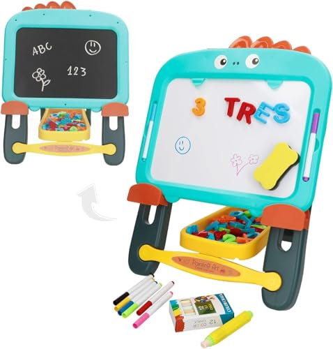 ColorBaby- Lavagna magnetica per bambini, 2 in 1, 47990, colore: Azzurro