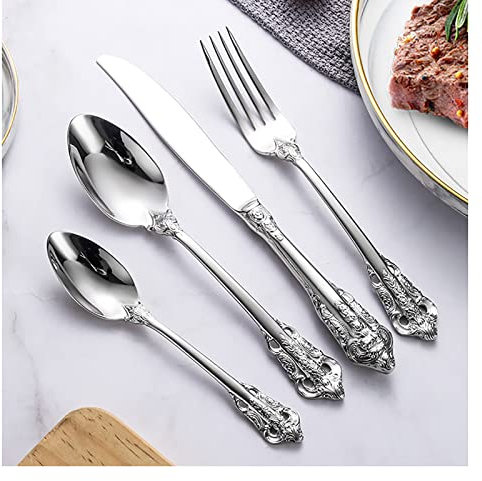 HONGYEMY Besteckset, Besteckset für 18 Personen, 72-teilig. Luxuriöse Bestecksets, hochglanzpoliertes Besteckset, Elegantes Tafelbesteck für Zuhause/Import