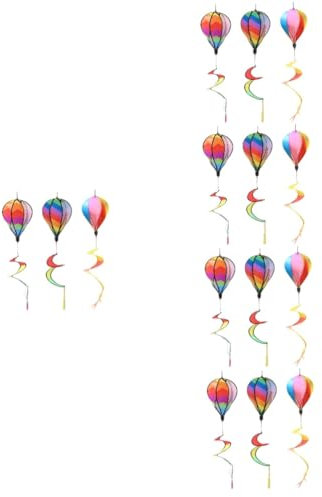 Happyyami 3stücke Teiliges Farbenfrohe Heißluftballon-windräder Spiralförmige Gartenhänger Für Outdoor-Dekoration Leicht Und Tragbar Für Garten Schule Und