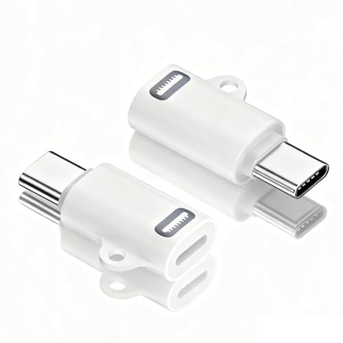 Zhowyeemeng 2 Pcs Lightning Female to USB C Male Adapter for iPhone15/16, iPad, Macbook | 35W Fast Charging & 480Mbps Data Sync（Not for Audio/OTG） | Anti-Loss Hanging Hole | Aluminum Housing