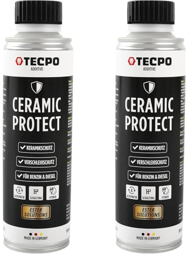 TECPO 2x Keramik Protect Ester, 300 ml Verschleißschutz Additiv für Diesel- und Benzinmotoren Ceramic Motor Öl Zusatz Öldditiv Keramik Verschleißschutz (2er-Pack)