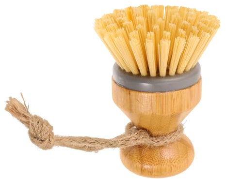 Cabilock Wooden Kitchen Brush Wok Brush for Cleaning Dishes Pots and Pans Sturdy Bristles for Scrubbing