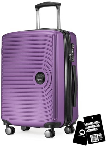 Hauptstadtkoffer Mitte Handgepäck 55x40x23 cm 55 Lmit Anhänger, Aubergine | ABS-Hartschale · TSA · XL Erweiterung · 4 Rollen · Austauschbare Ersatzteile · Kurzurlaub · Digitaler Kofferanhänger