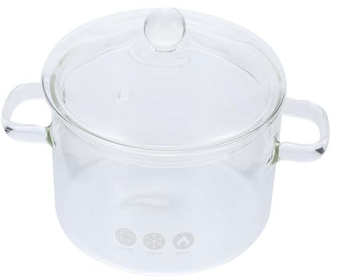 UTHCLO Glass Cooking Pot with Lid Heat Resistant Ramen Container for Noodles Soups and Vegetables Versatile Kitchen Essential for Everyday Use and Gatherings