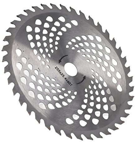 Lampa Taglio a Spazzole per Erbaccia, Disco Taglio Giardino in Acciaio 255x25,4 Mm 40t con Pale di Erbaccia a Bordo di 3,4 Mm per Erba