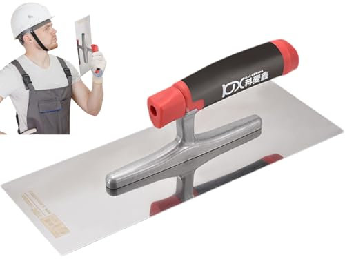 Cazzuola per intonaco, in acciaio inox, con manico ergonomico, strumento leggero per calcestruzzo per stuccatura, intonacatura, pavimenti e finitura liscia, 30 x 11 cm