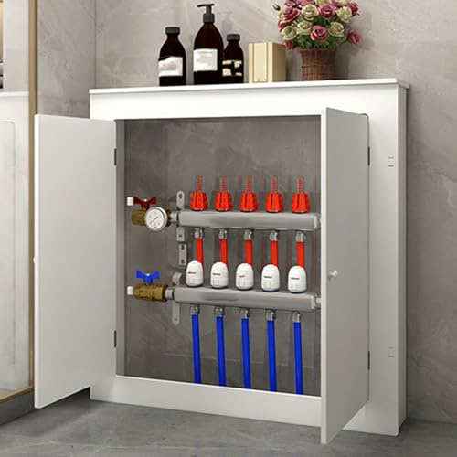 JINGSHIQIAOPL Cache-radiateur en Bois avec Panneau D'accès, Etagere Radiateur à Poser sans Percer, Portes Magnétiques à Tenon et Mortaise, pour Salon et Salle de Bain, Blanc(40x50x15cm/16x20x6in)