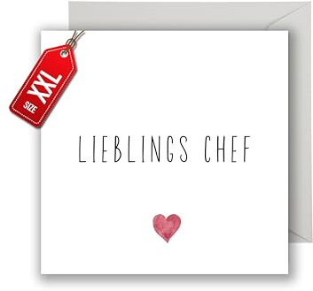 WBdesignz Grußkarte „Lieblings Chef“ – Minimalistische Dankeskarte für den Chef zum Abschied, Geburtstag oder einfach zwischendurch (XXL 22 x 22 cm)