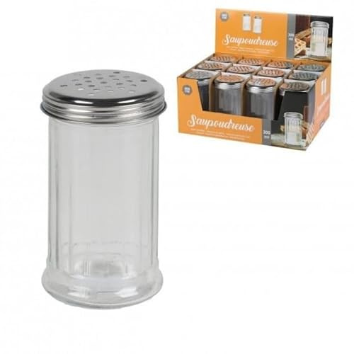 Glass Shaker 300ml with Metal Lid for Spices Sugar Cheese Indoor Kitchen Use Seasoning Utensils