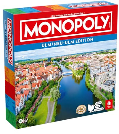 Winning Moves Monopoly ULM/Neu-ULM Edition - Monopoly Städte-Edition - Familienspiele Strategie Brettspiele ULM/Neu-ULM - 2+ Spieler ab 8+ Jahren - Deutsch