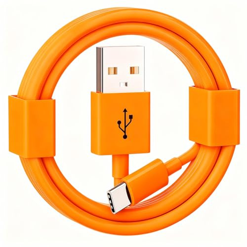 Orange IPhone 17/16/15 Carplay Ladekabel kabel, USB A auf USB C Kabel für iPhone 17 16 15 Pro Max, Plus,16E,17e, 17Air, AirPods Pro 3rd/2nd Gen/AirPods 4/Max 2/IPad Type-C Auto Ladekabel Datenkabel 1m