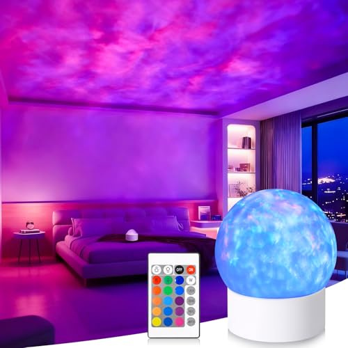 LED Sternenhimmel Projektor, Galaxy Projektor Mit Timer & Fernbedienung Stimmungslicht Mit 16 Beleuchtung Effekten Sternenlicht Nachtlicht Sternenhimmel Projector Aurora Lampe Für Schlafzimmer (B)