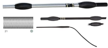 JA Horse JA0002 Fleck FELDMANN Balance Dressurgerte – Einfarbige Reitgerte mit rutschfestem Griff und flexiblem Nylongespinst (21-Silbergrau, 110 cm)