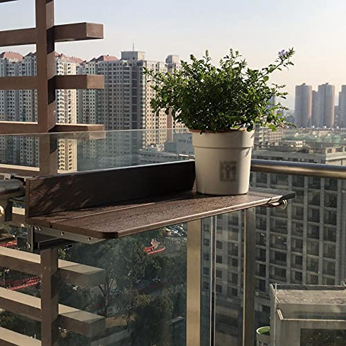 Balcony Hanging Table,Folding Hanging Balcony Table for Outdoor Deck Patio and Garden Adjustable Height Space Saving Wall Mounted Table for Home Dining Bar and Laptop Use