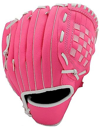 HJDGHU Baseballhandskar Baseballhandske Professionell Praktisk Utrustning Softboll Barn Tonåringar Vuxna Handskar Fånga Utomhussporter (Rose Red, 12,5 Inch)