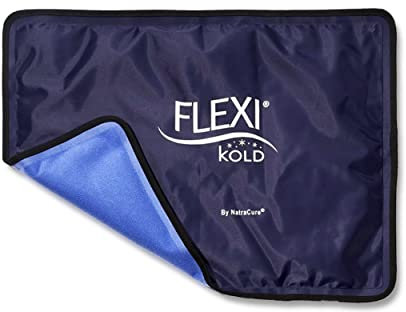 FlexiKold Reusable Gel Large Ice Pack with Straps – Cold Compress Gel Cold Pack for Injuries – Flexible Medical Ice Wrap for Back, Shoulders, Legs, Knees, Sciatica, Muscle Pain – Standard