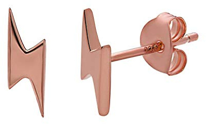 Serebra Jewelry Blitz Ohrringe Ohrstecker aus 925 Sterlingsilber in Silber und Gold für Damen Student Geek Nerd